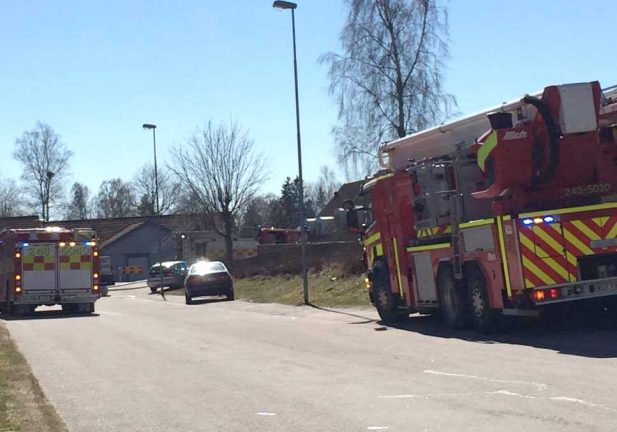 Brand i radhus på Vråen