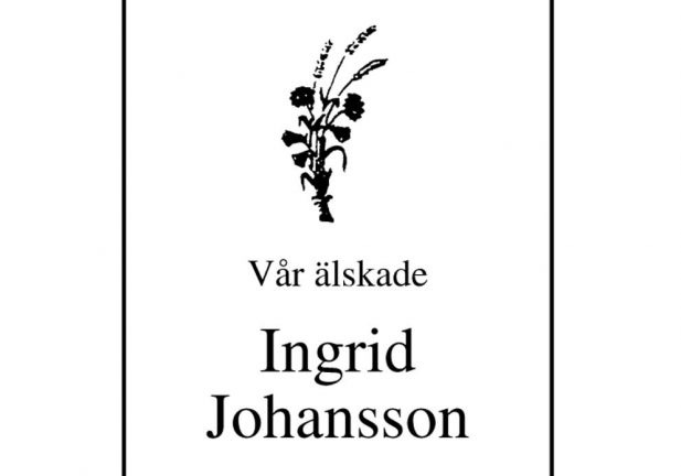 Ingrid Johansson har avlidit