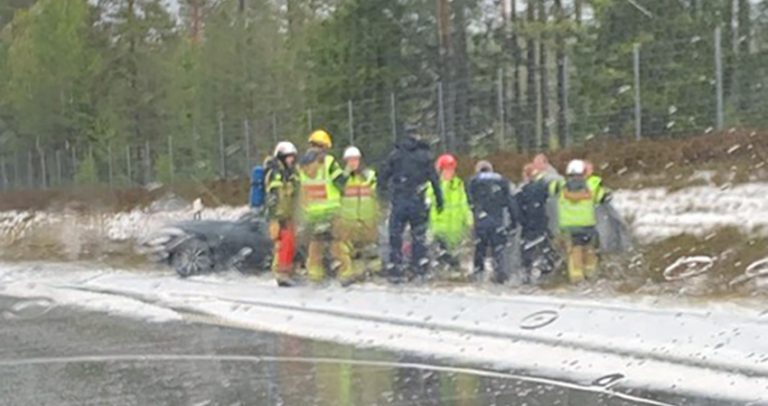 Hagelskur orsakade olycka
