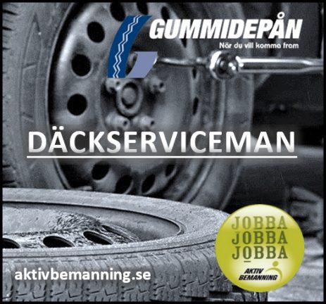 Gummidepån söker däckserviceman för heltidsarbete på dagtid!