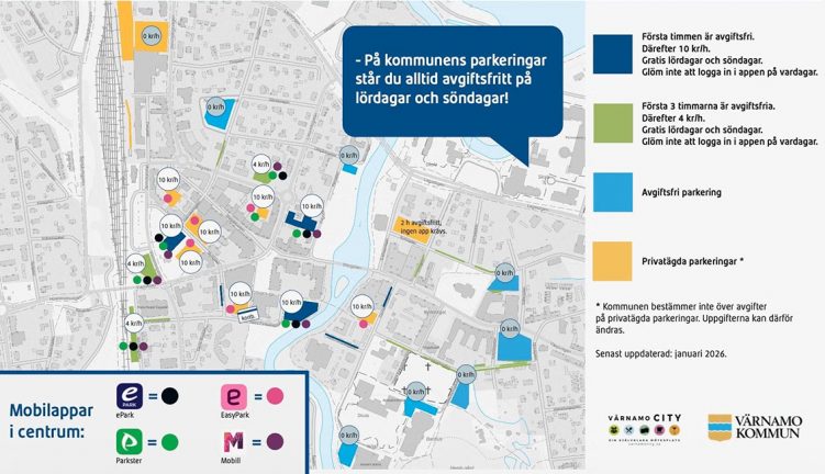 Karta: Så funkar det på parkeringarna i centrum